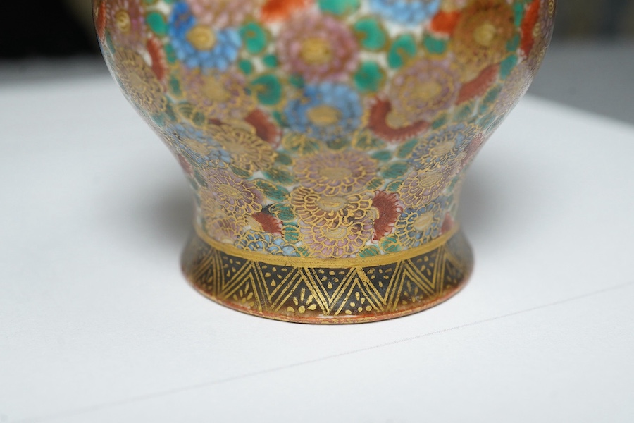 A Satsuma ‘millefleur’ miniature vase, by Kinkozan, early 20th century